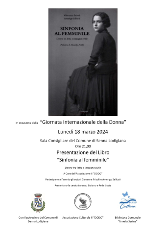 PRESENTAZIONE DEL LIBRO "SINFONIA AL FEMMINILE" 